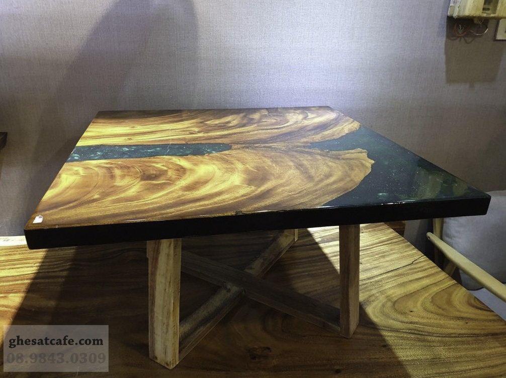 bàn gỗ nguyên tấm epoxy